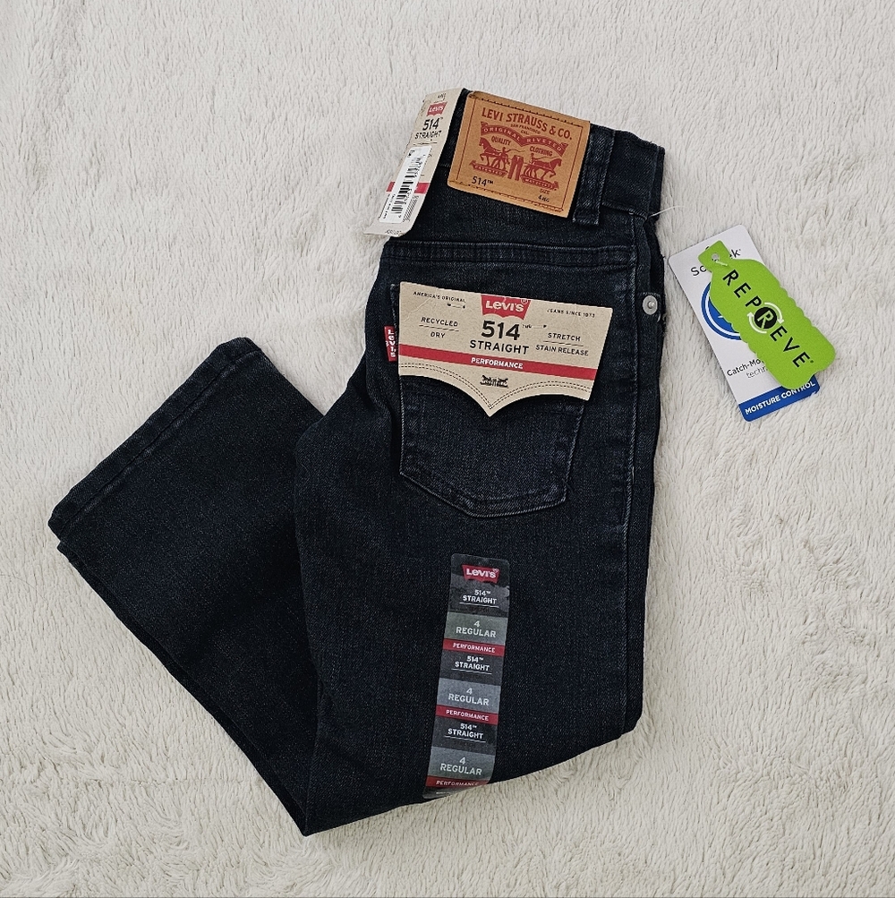 Levi's Boy's 514 Straight Jeans - Dark Blue 4 Reg NWT